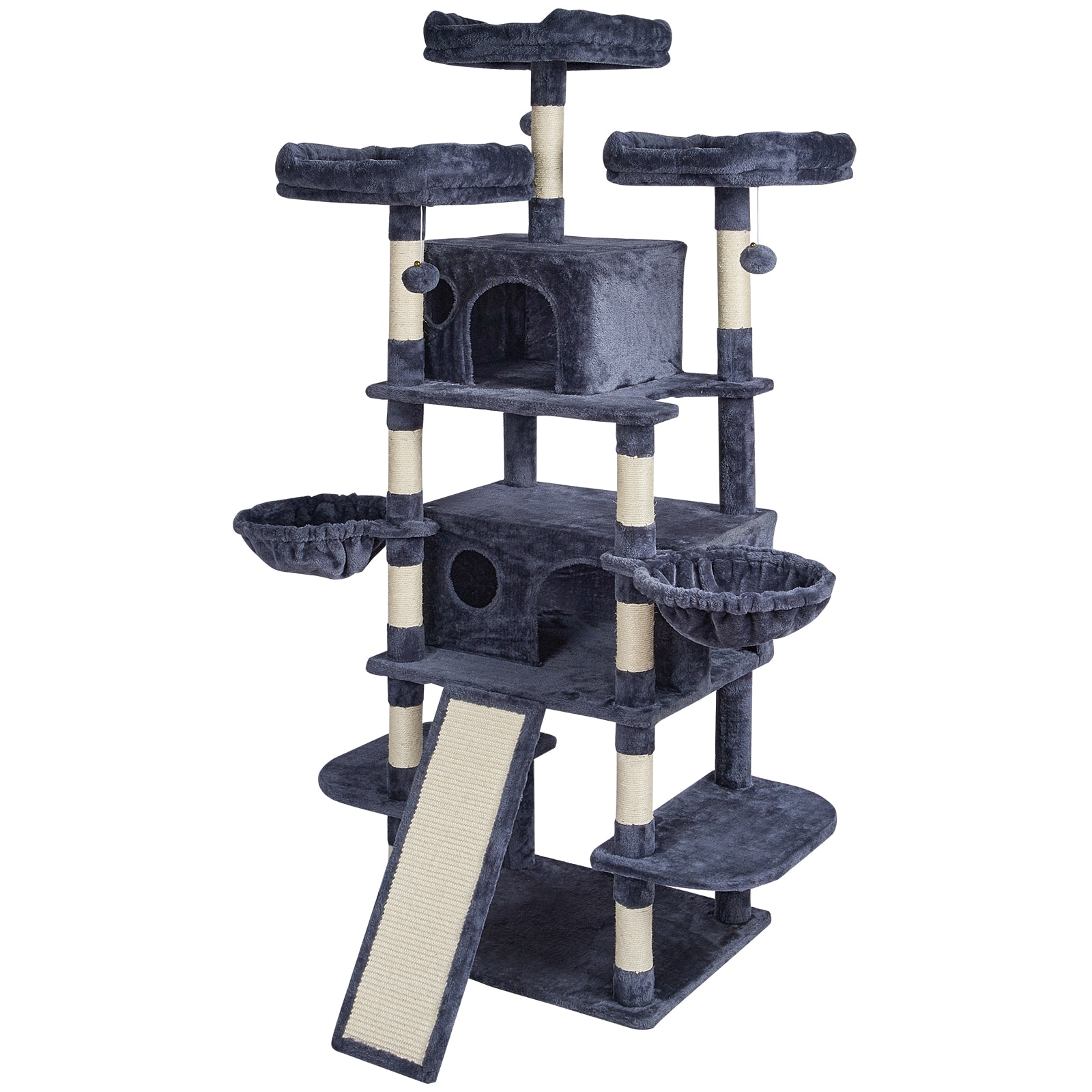 Cat Tree 68.5" Cat Tower For Indoor Cats With Cat Condos Scratching Post_voghion.com